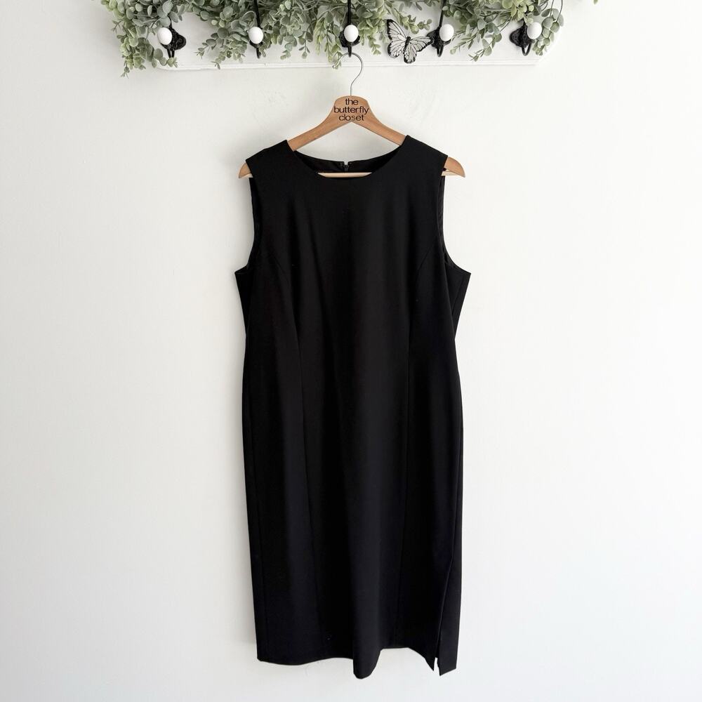 Lafayette 148 Black Sleeveless A-Line Mini Dress Back Zip Size 12 66982